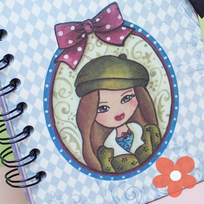 Notizbuch A6 Mädchen mit Hut – Bild 2