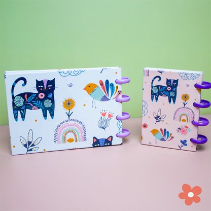 Set mit zwei dekorierten Notizbüchern – Motiv Katze – Bild 2